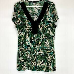 Judith Green Printed V-Neck Blouse Women’s